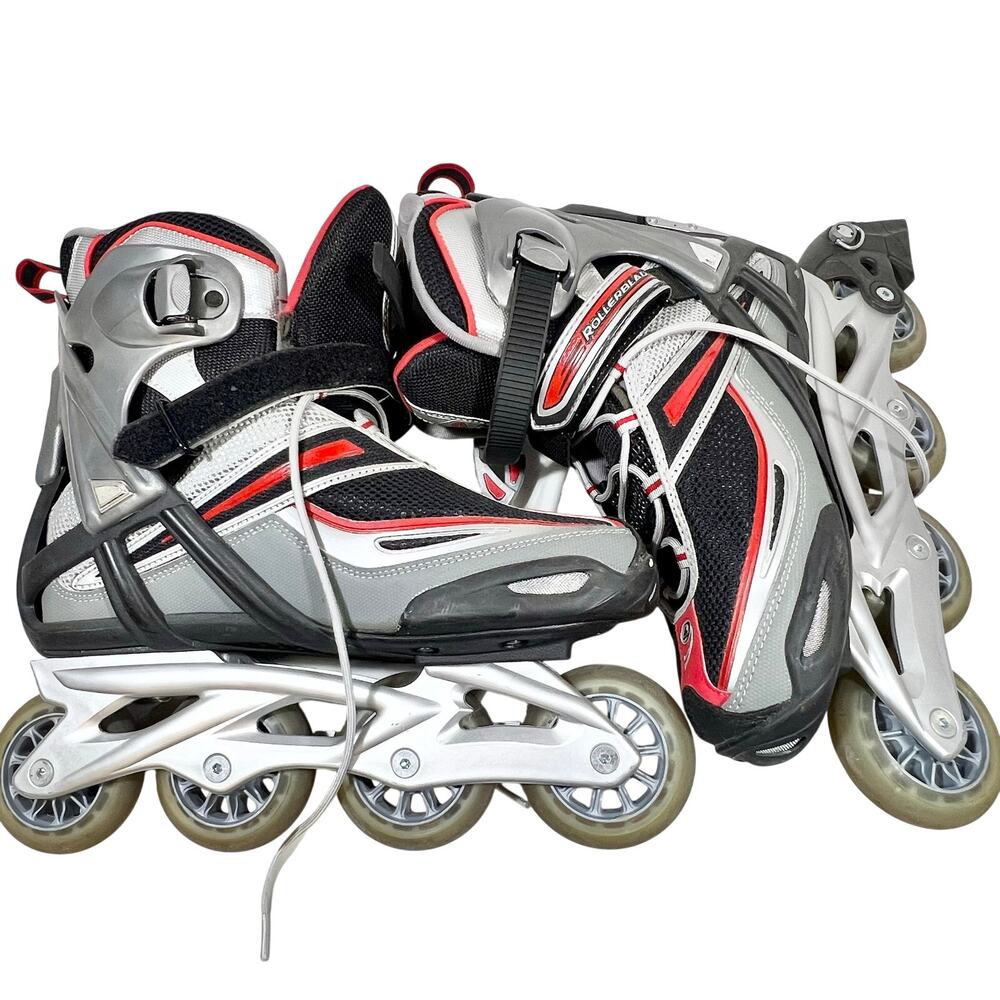 Rollerblade Astro 6.0 Inline Skates Mens Size 10 Silver Black Red ABT Lite